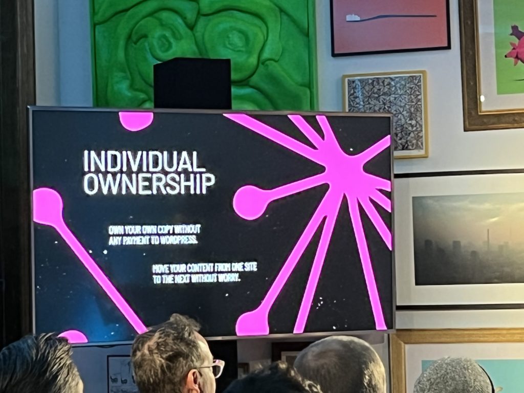 TV with slide that reads "Individual Ownership"