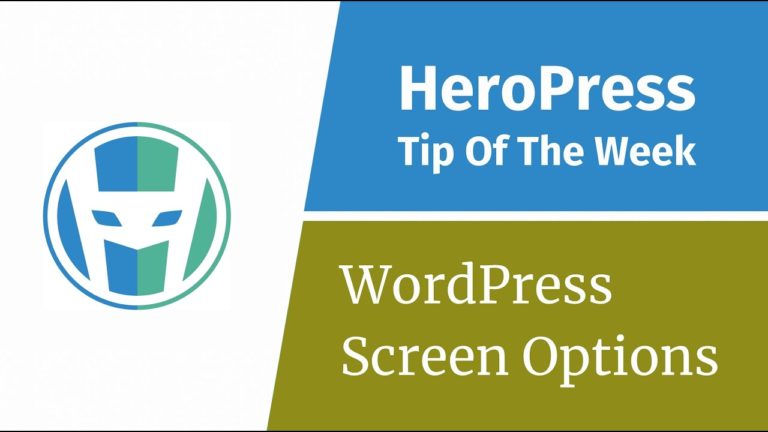 WordPress Screen Options