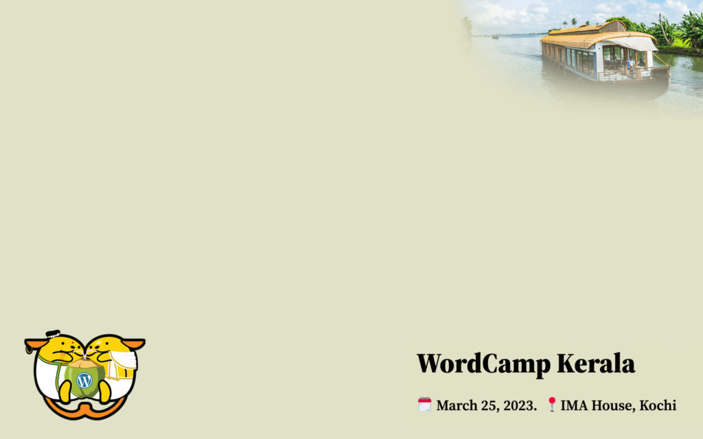 WordCamp Kerala 2023 with a boat